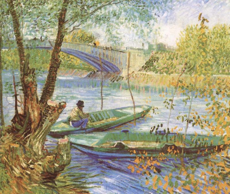 Vincent Van Gogh Flsihing in Spring France oil painting art